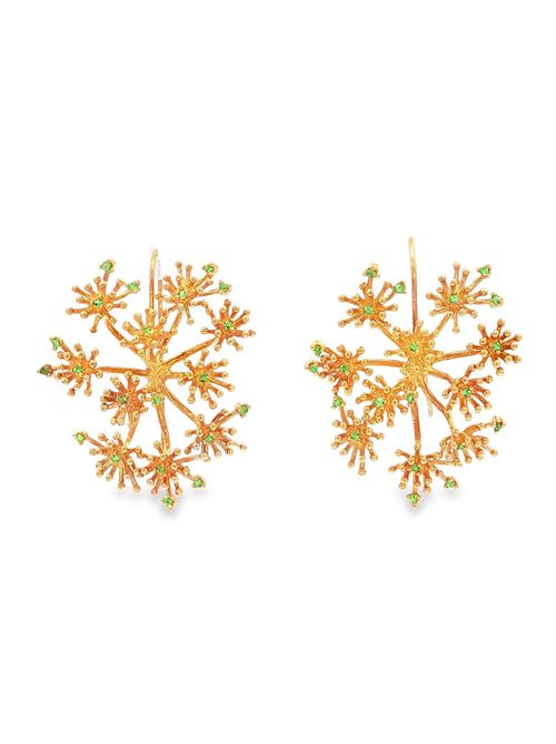 Dandelion gold tsavorite earrings GOCCIAZZURRA JEWELS | ORDANDELIONOROVERDE